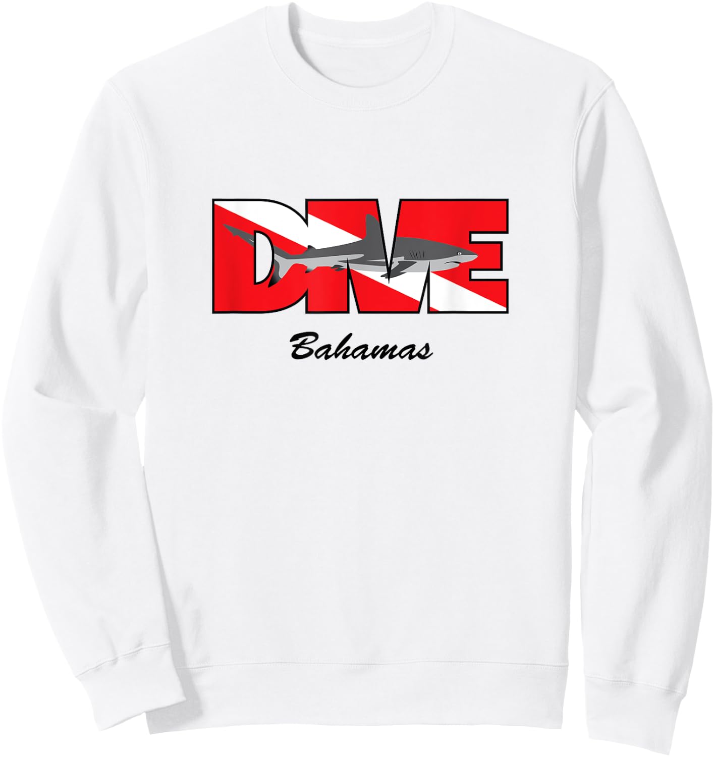 Certified Fish Scuba Dive Reef Shark Bahamas Sweatshirt - Sweatshirt | White