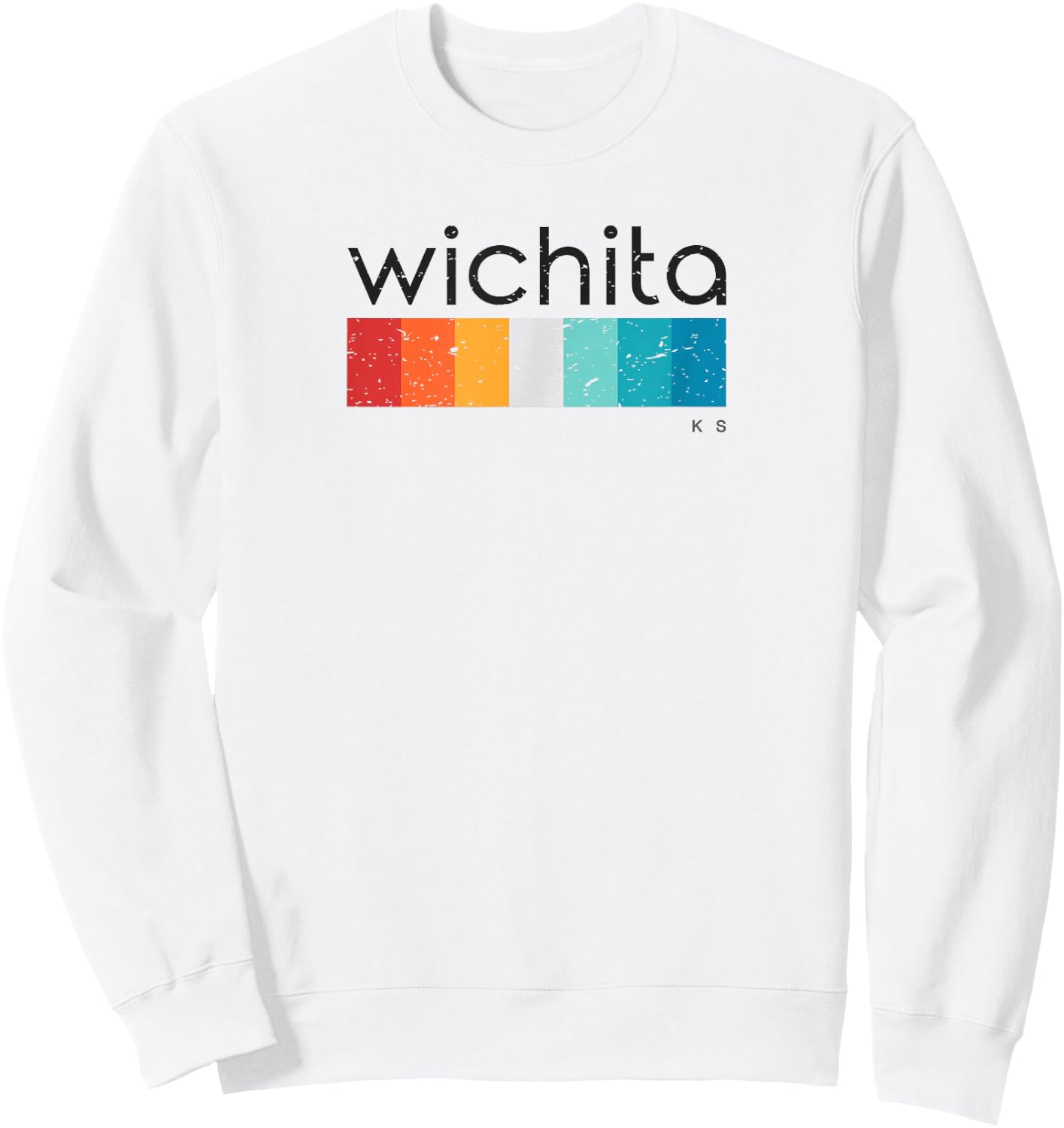 Vintage Wichita KS Retro Design Sweatshirt - Sweatshirt | White