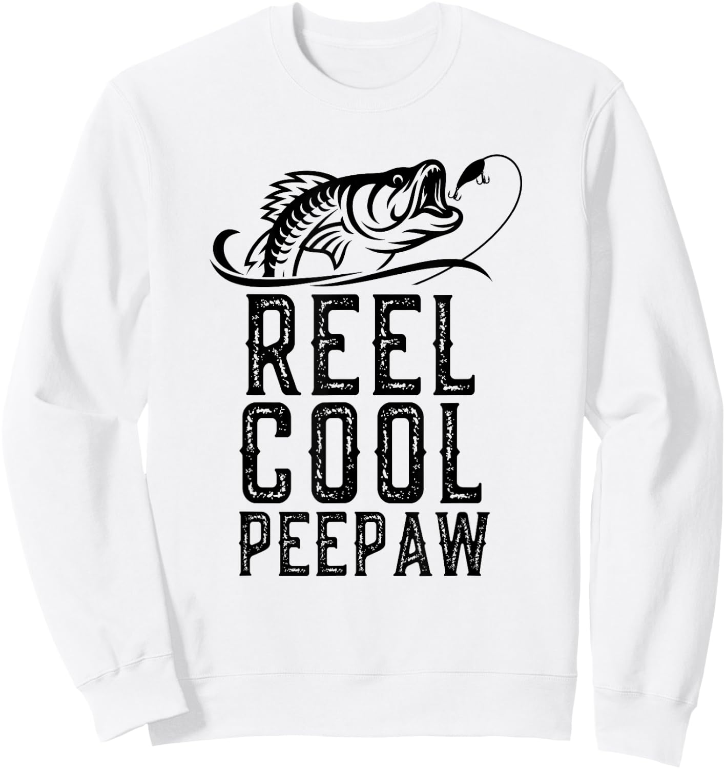Reel Cool PeePaw Fishing Fisherman Grandpa Retro Pee-Paw Sweatshirt - Sweatshirt | White