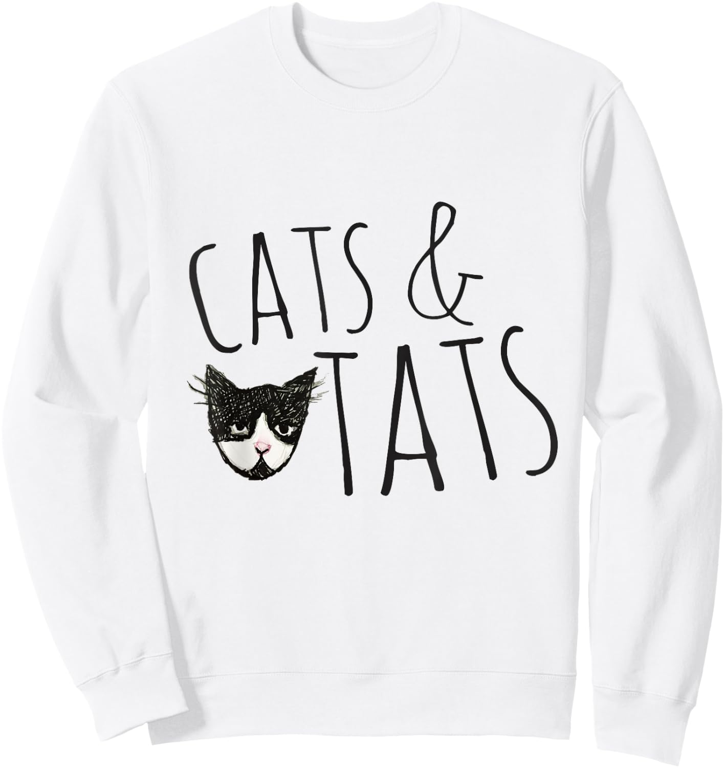 Cat Snugg Cats & Tats Cat Tattoo Lover Sweatshirt - Sweatshirt | White