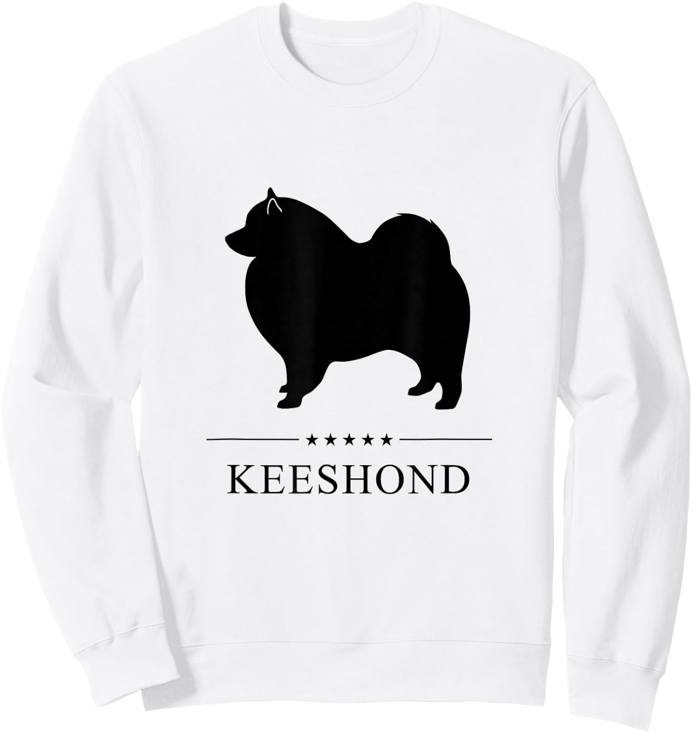Keeshond Black Silhouette Sweatshirt - Sweatshirt | White