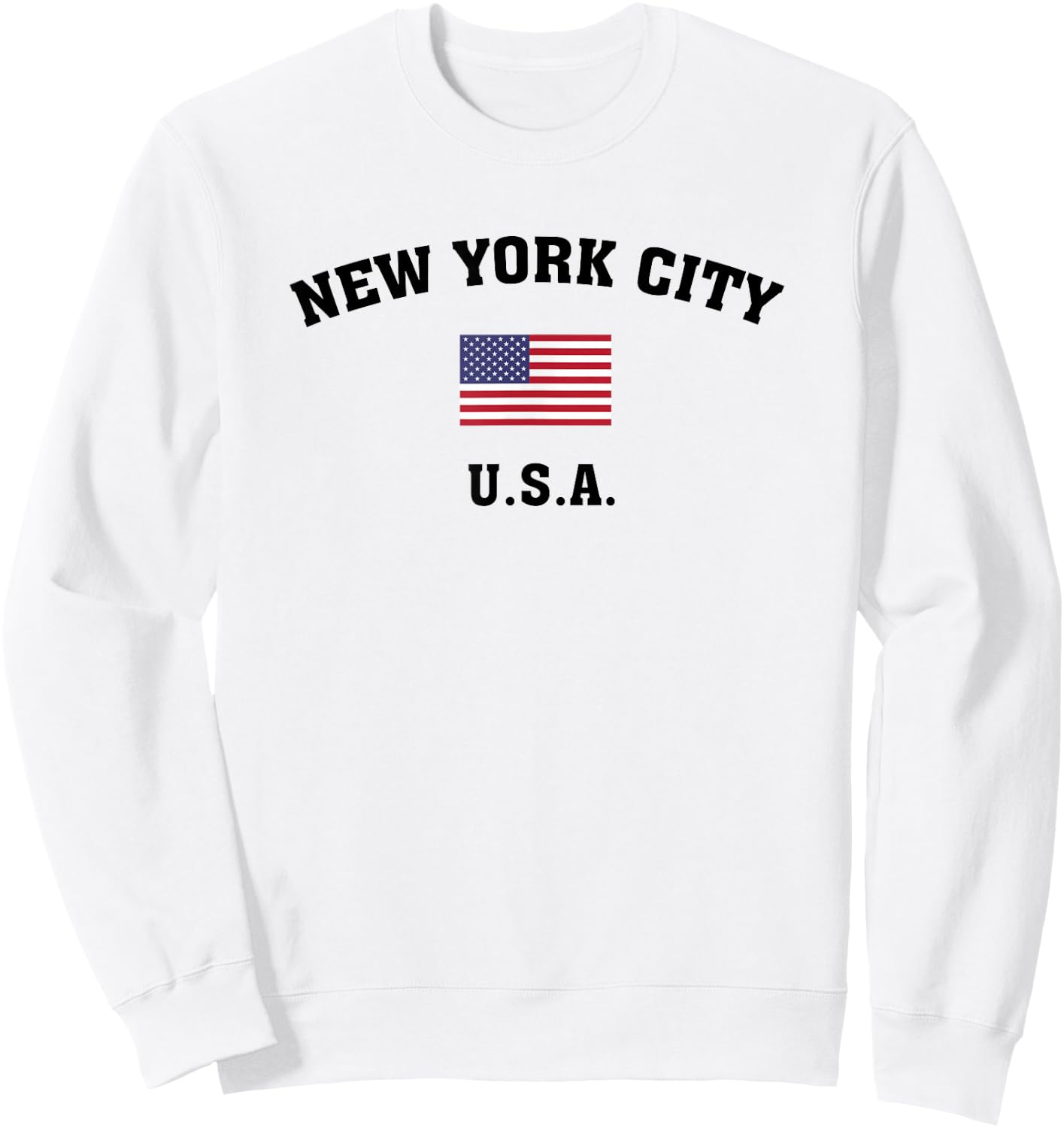 New York City USA with American Flag T Shirt Sweatshirt - Sweatshirt | White