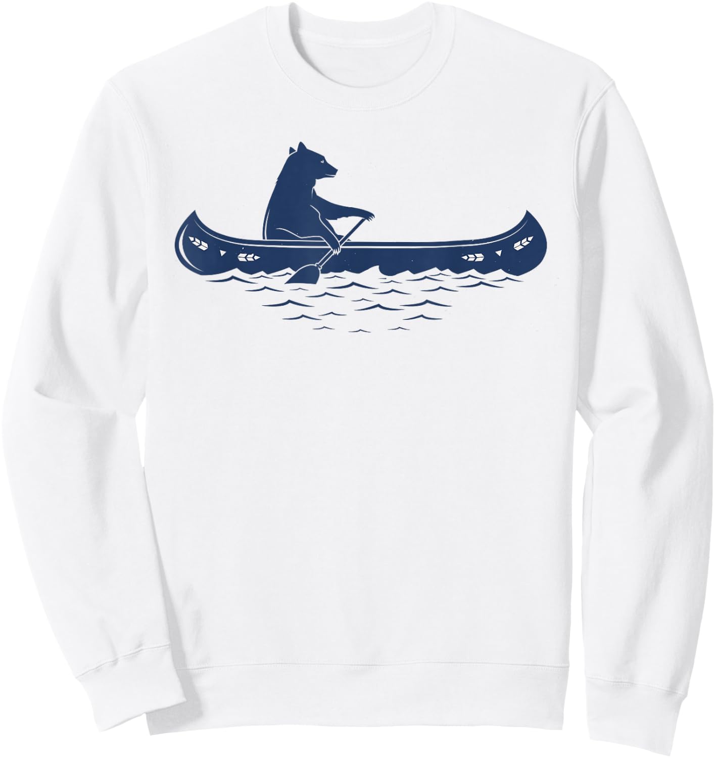 Bear In Canoe Sketch Sweatshirt - Sweatshirt | White