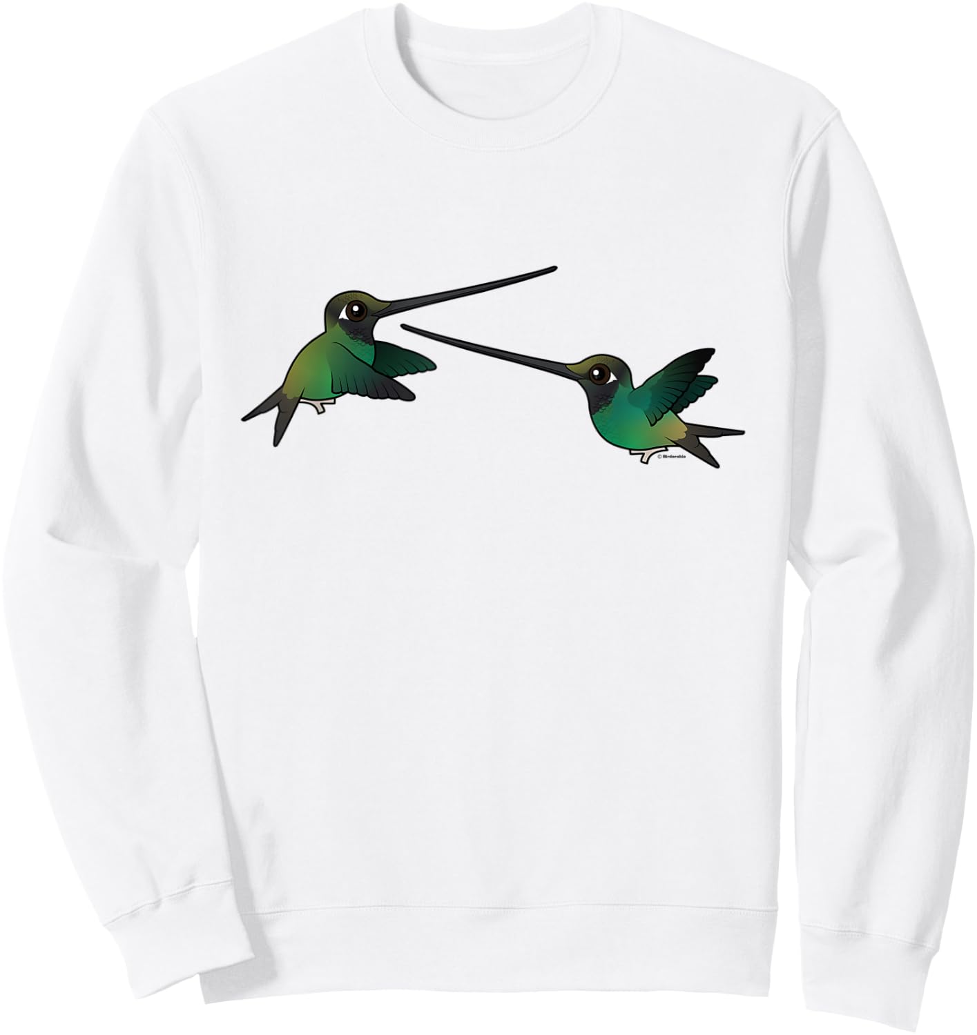 En Garde! Funny Sword-billed Hummingbirds in Battle Gift Sweatshirt - Sweatshirt | White