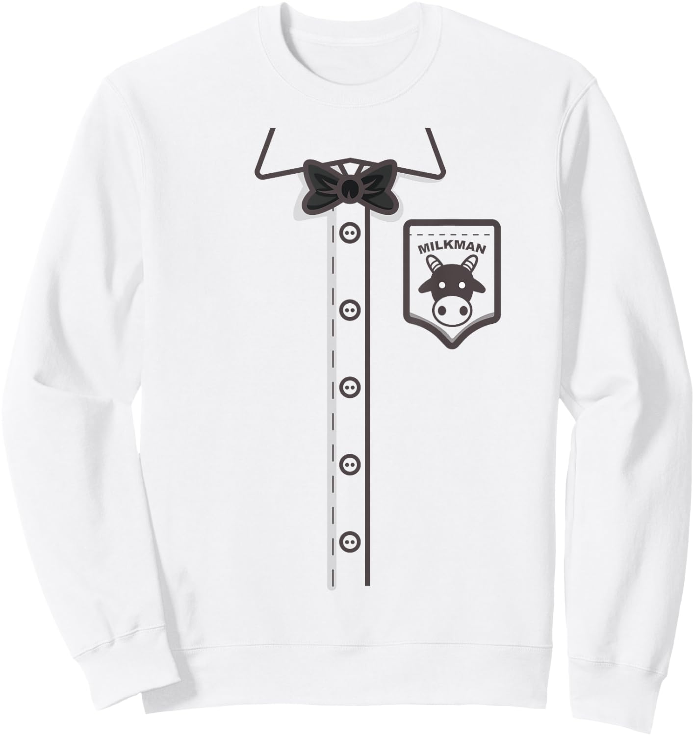 Funny Milkman Halloween Milk Deliveryman Costume Easy Outfit Sweatshirt - Sweatshirt | White