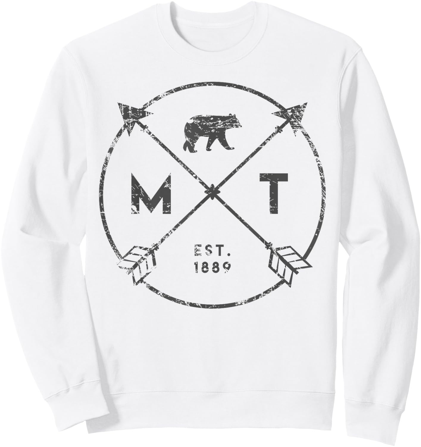 Montana Adventure Shirt Est 1889 Arrows State Gift Sweatshirt - Sweatshirt | White