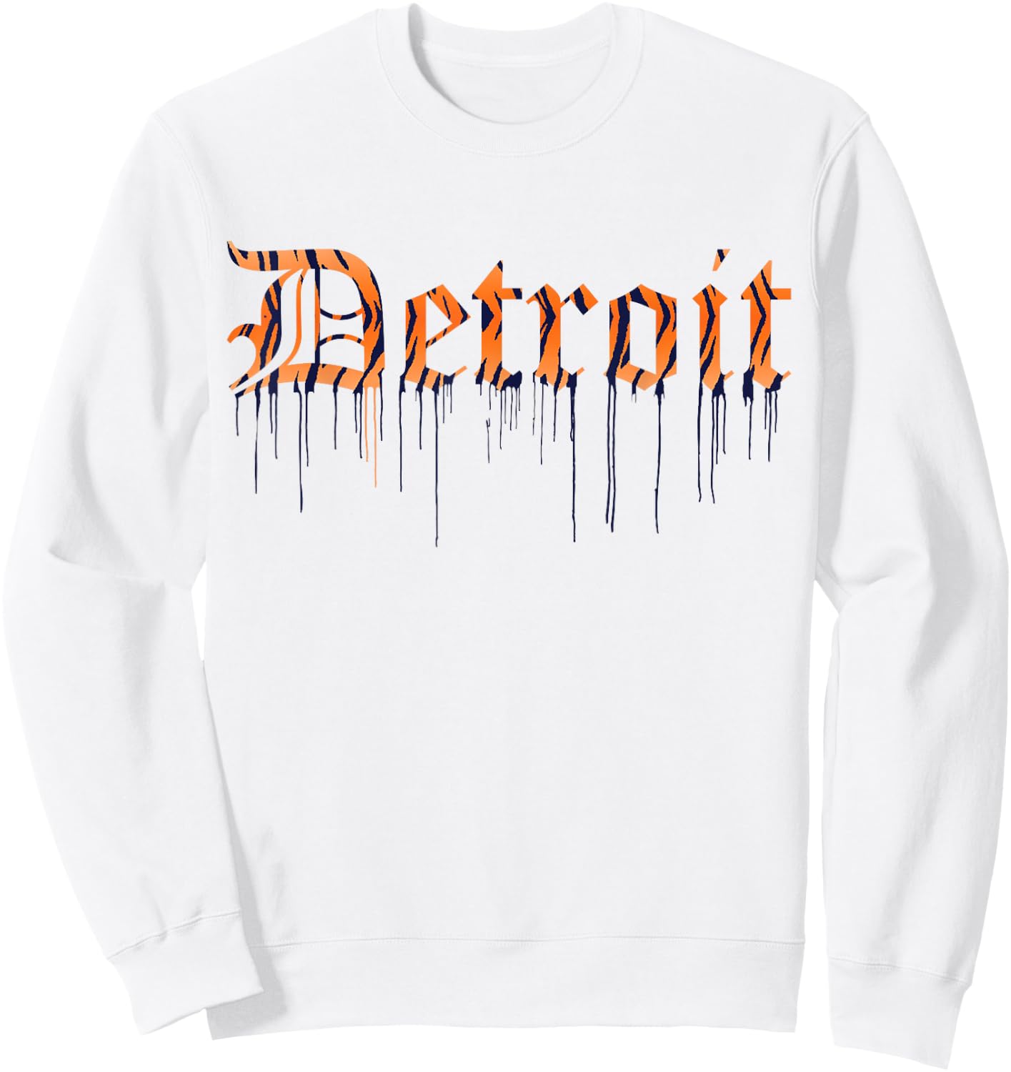 Detroit Tiger Paint Drip , Detroit Apparel Sweatshirt - Sweatshirt | White