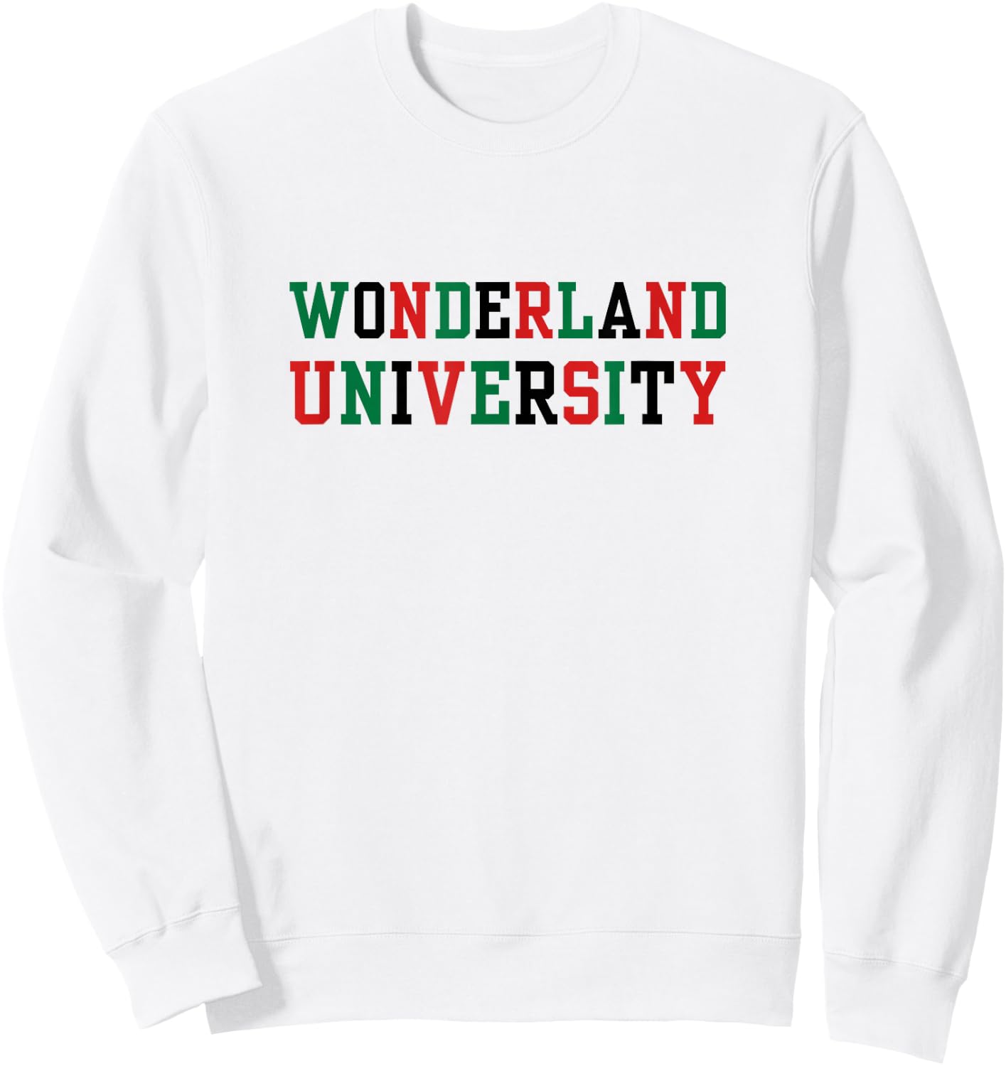 Sarcastic WONDERLAND UNIVERSITY Educational Winter Cookie Sweatshirt - Sweatshirt | White