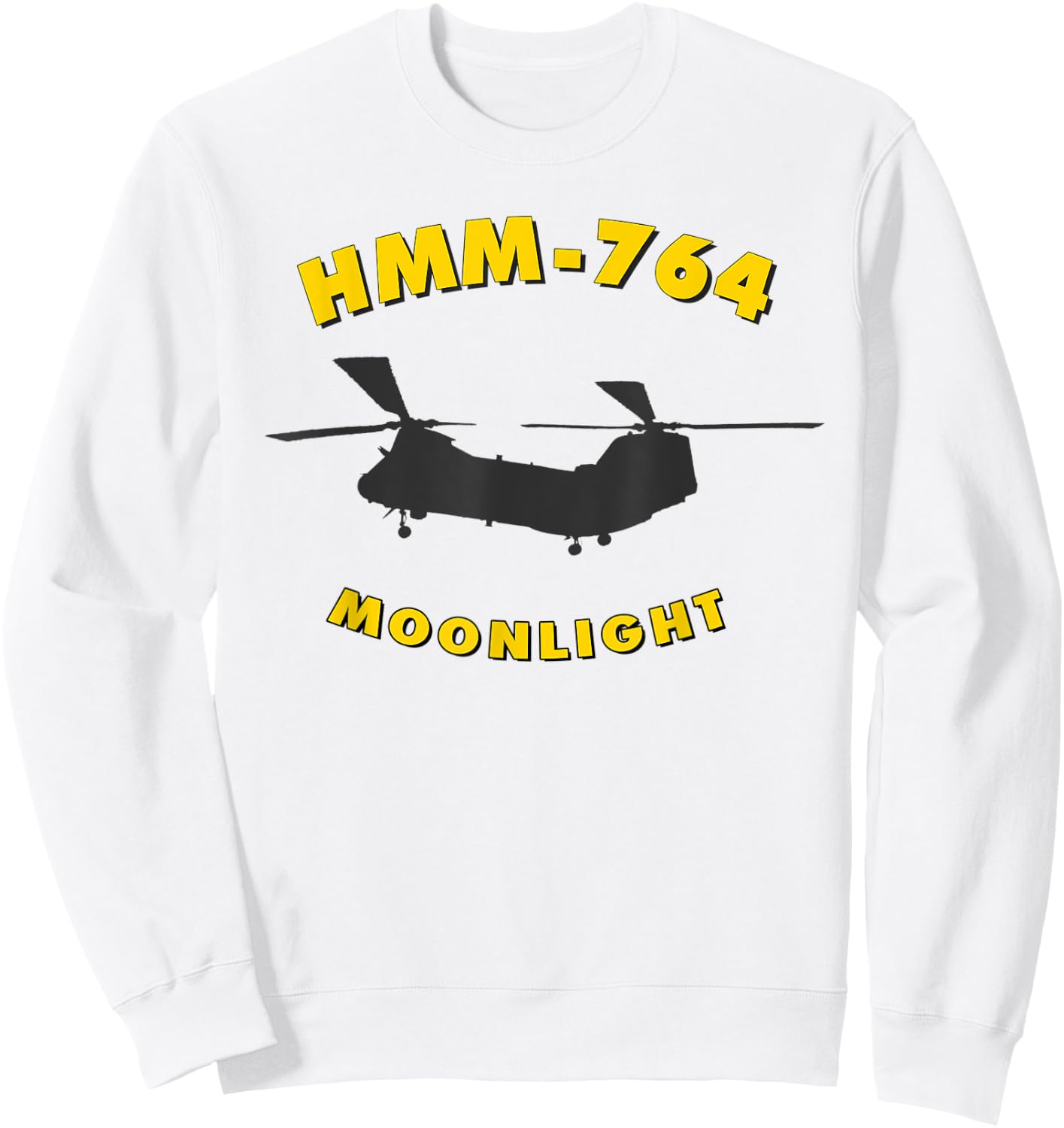 HMM-764 Moonlight Helicopter Squadron CH-46 Sea Knight Sweatshirt - Sweatshirt | White