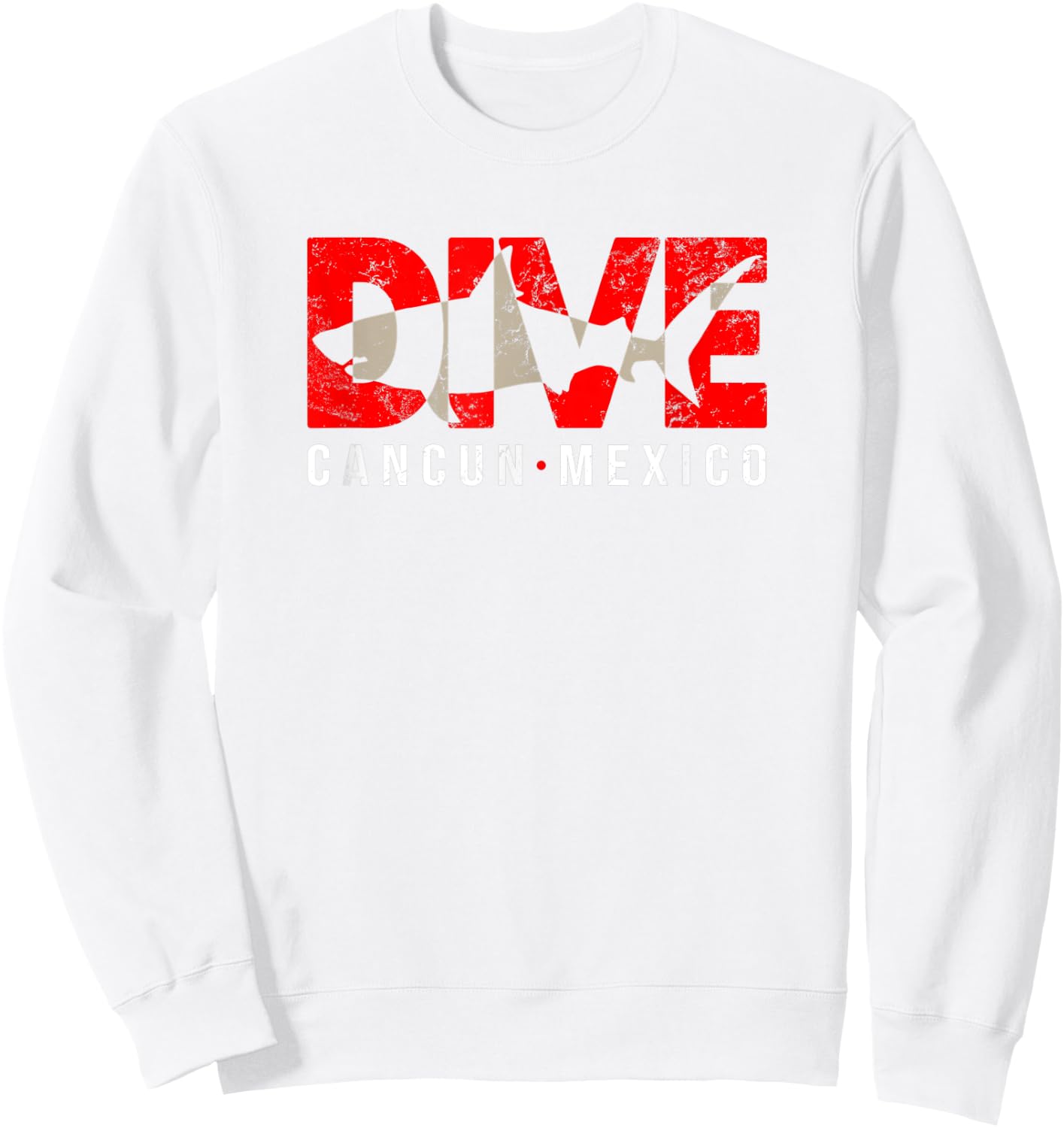 DIVE Cancun Mexico SCUBA DIVING Shark Sweatshirt - Sweatshirt | White