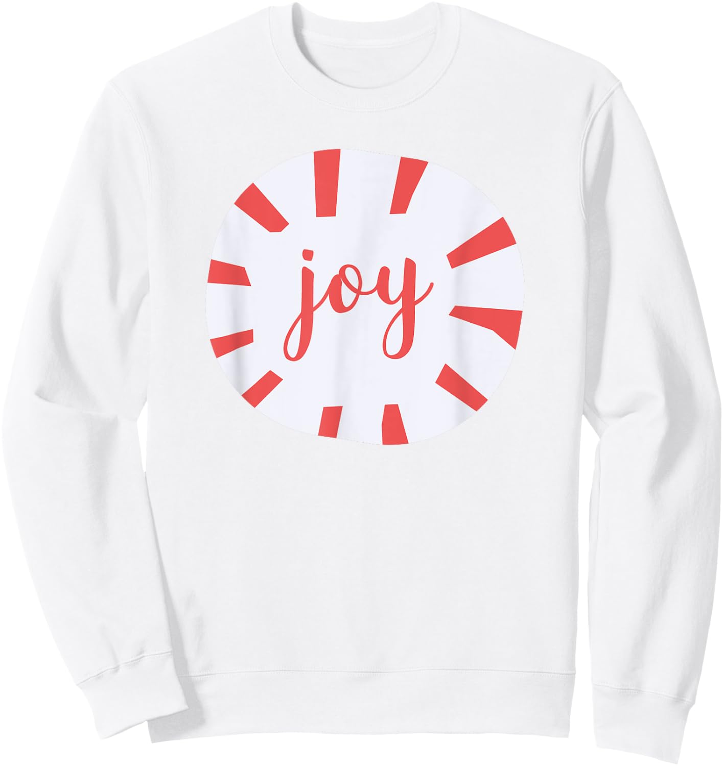 Joy - Peppermint Christmas Sweatshirt - Sweatshirt | White