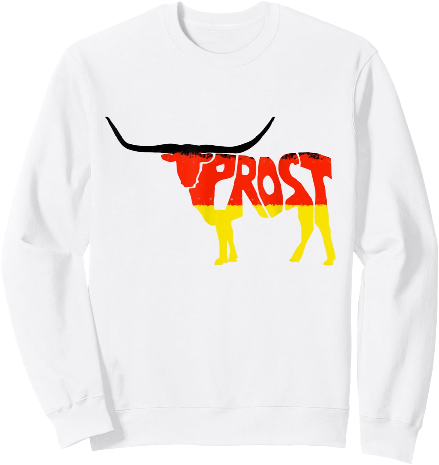 Oktoberfest Texas Longhorn Design Prost German Beer Festival Sweatshirt - Sweatshirt | White