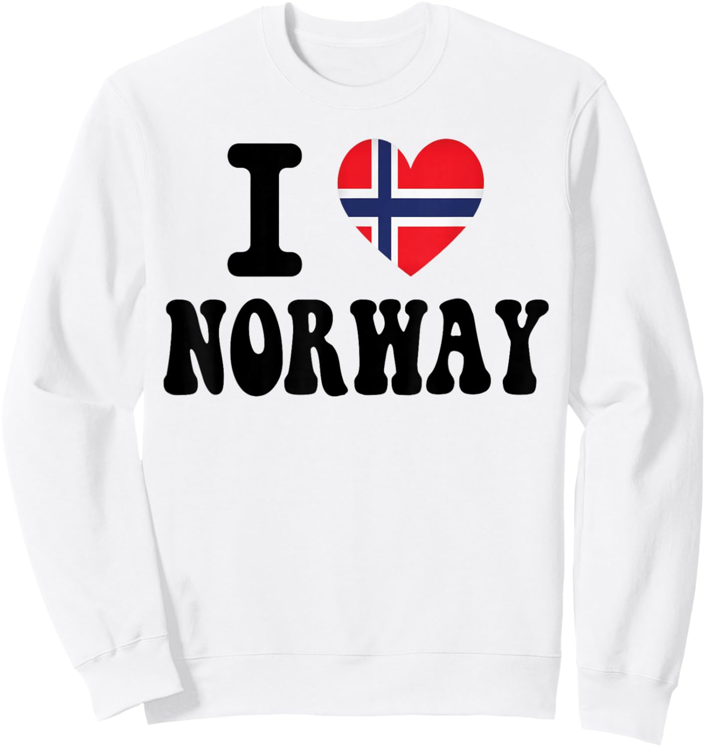 I Love Norway Heart Flag Retro Travel Souvenir Sweatshirt - Sweatshirt | White