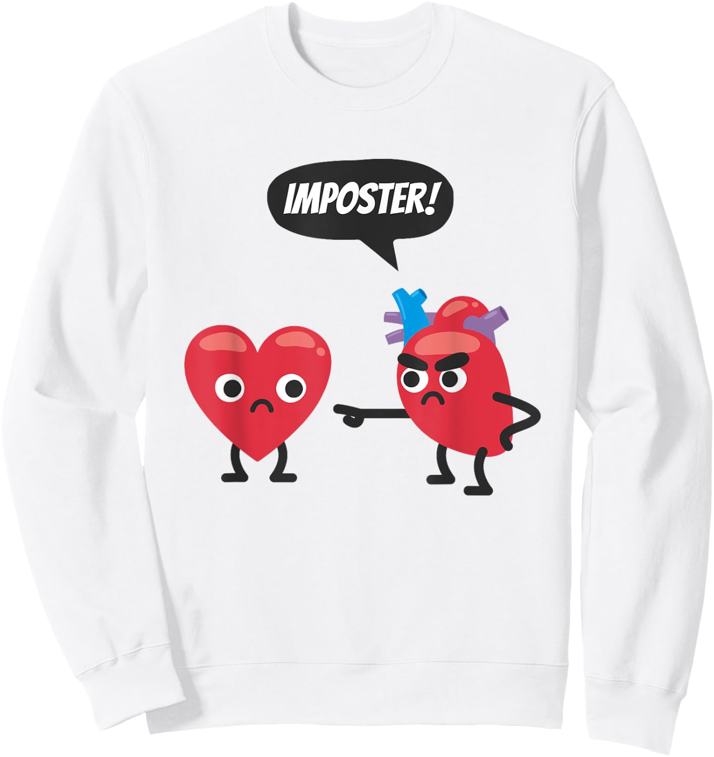 Funny Medical Imposter Heart Sweatshirt - Sweatshirt | White