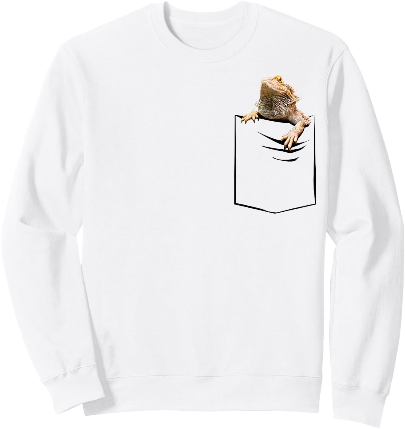 Funny Bearded Dragon In The Pocket Pogona Reptile Youth Sweatshirt - Sweatshirt | White