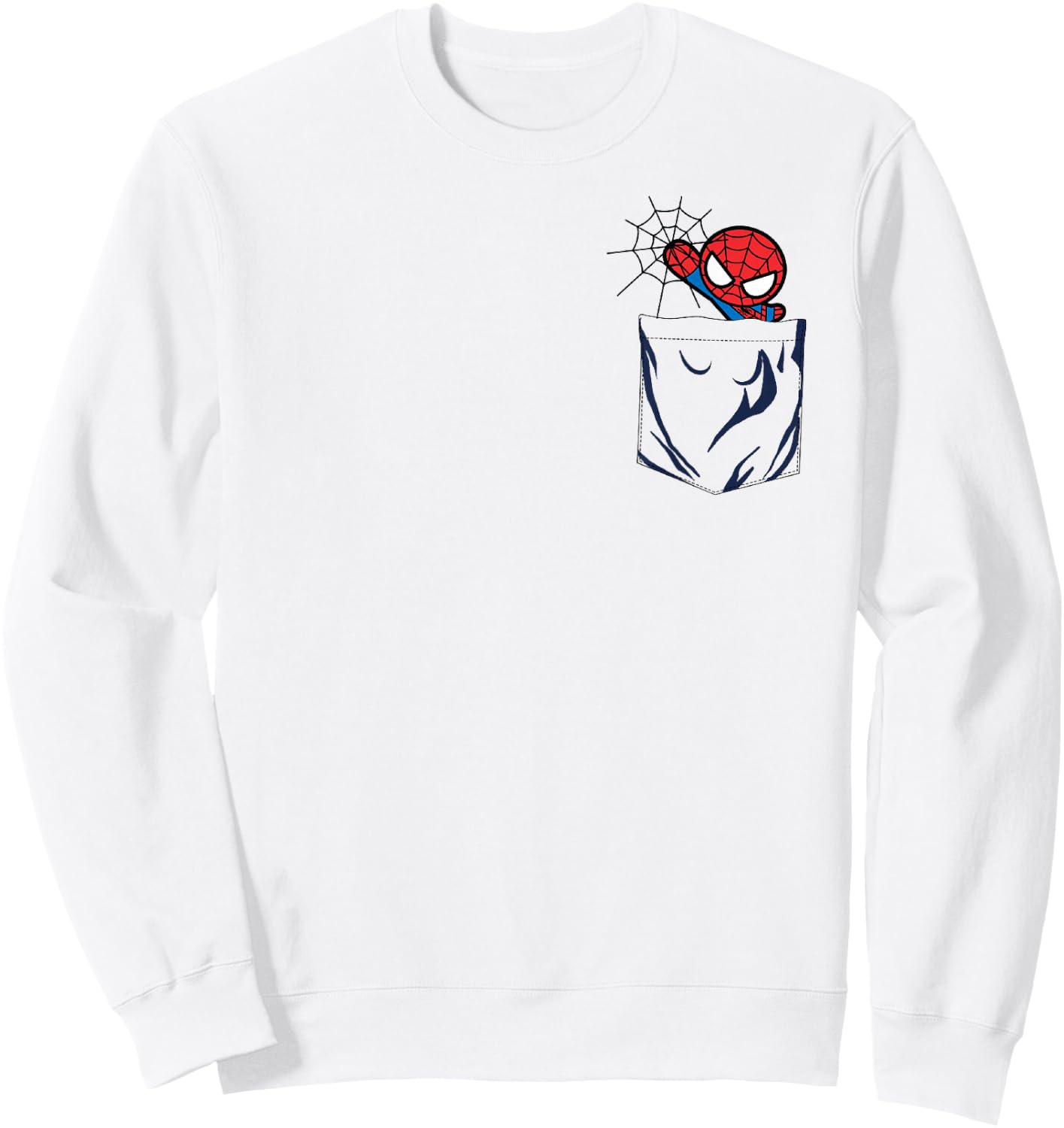 Marvel Spider-Man Left Chest Pocket Small Sweatshirt - Sweatshirt | White