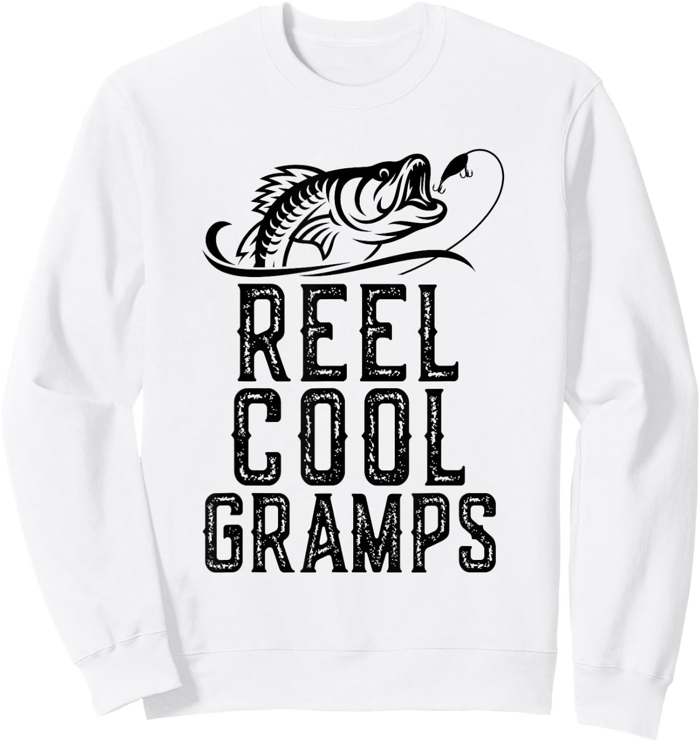 Reel Cool Gramps Fishing Fisherman Funny Retro Sweatshirt - Sweatshirt | White