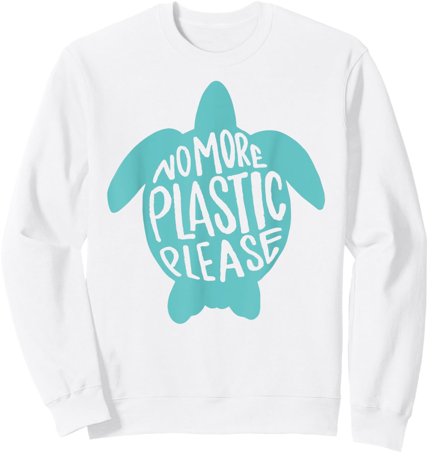 No More Plastic Please Turtle Sweatshirt - Sweatshirt | White