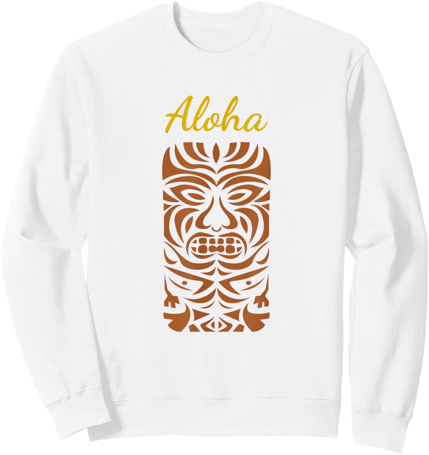 Hawaii Tiki Polynesian Big Kahuna Retro Hipster Sweatshirt - Sweatshirt | White