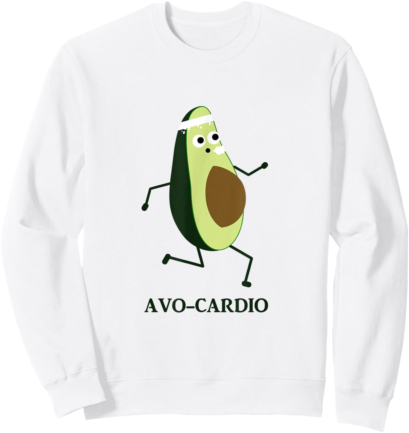 Avocardio - Running Avocado Men Women T Shirt Sweatshirt - Sweatshirt | White