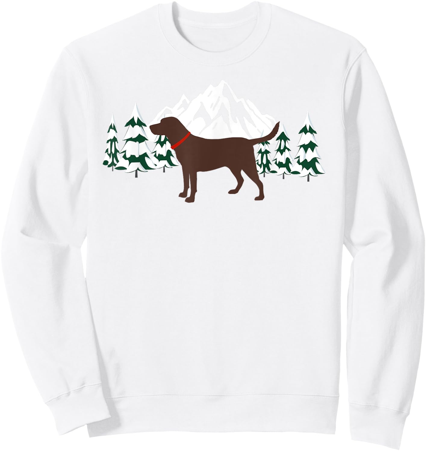Chocolate Labrador Retriever Winter Snow Scene Sweatshirt - Sweatshirt | White