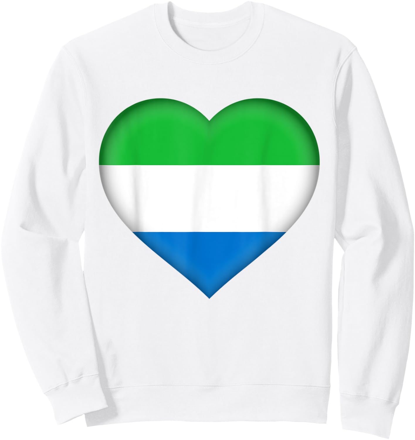 I Love Sierra Leone Shirt | Sierra Leonean Flag Heart Outfit Sweatshirt - Sweatshirt | White