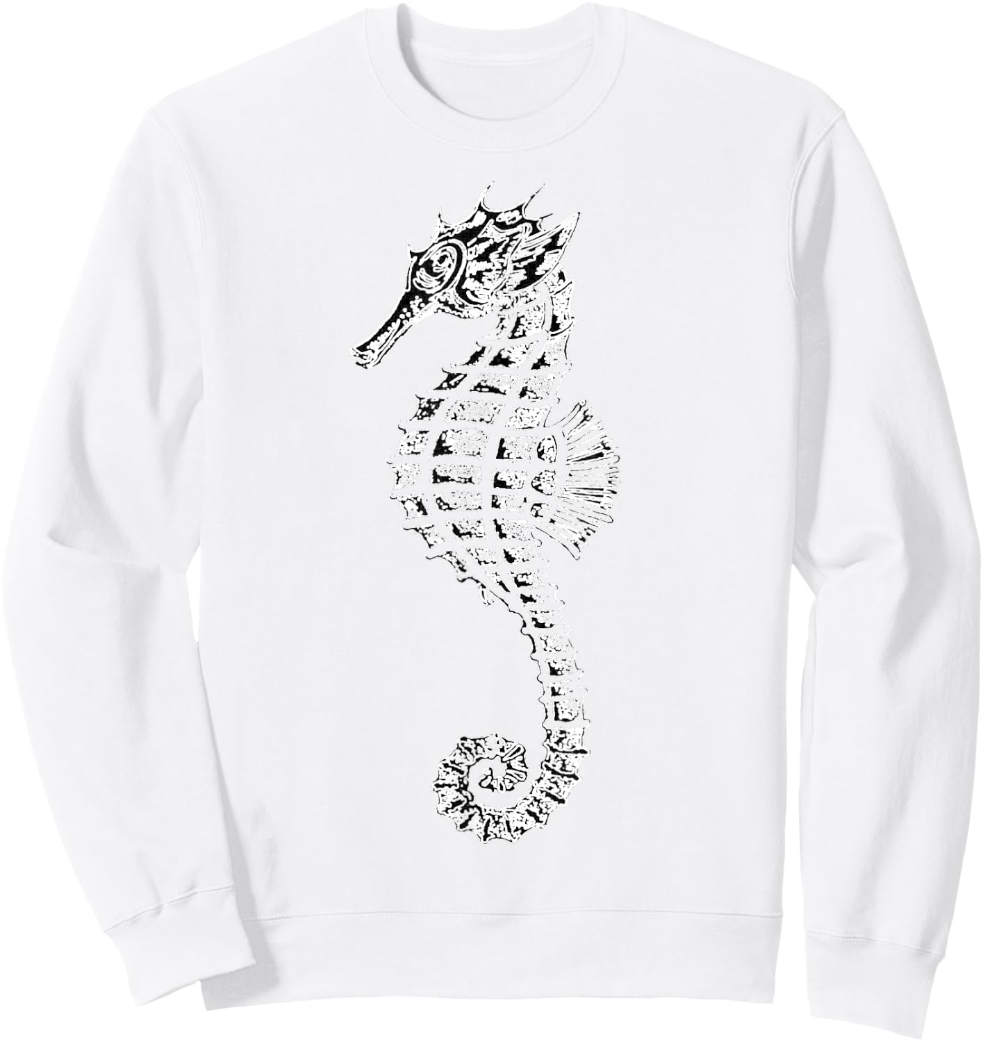 Seahorse - New Pink or Heather Artistic Print Sweatshirt - Sweatshirt | White