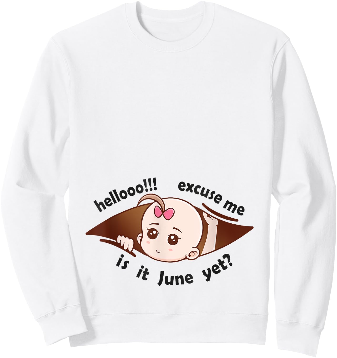 June to be Born Baby Girl Pregnancy Announcement Mother Gift Sweatshirt - Sweatshirt | White