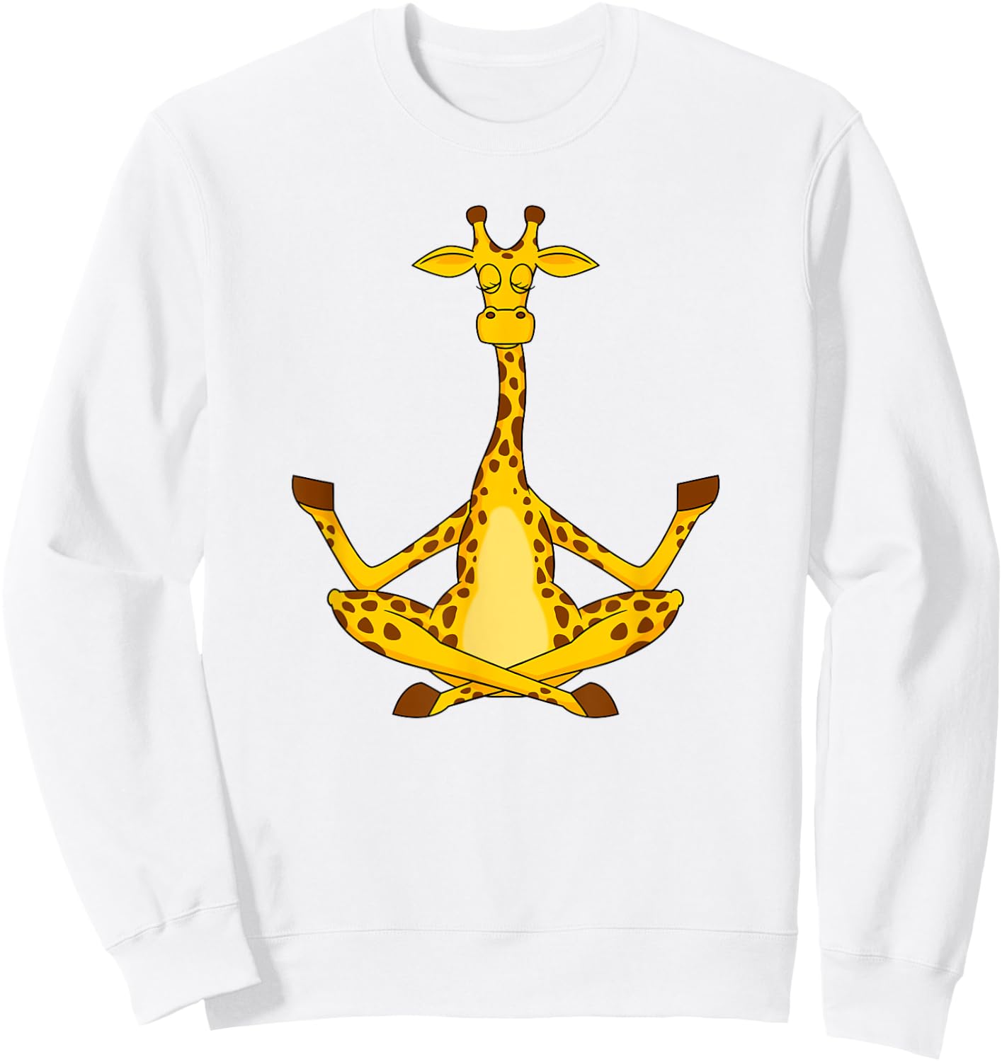 Meditation Giraffe Cartoon Animals Yoga & Fitness Lover Sweatshirt - Sweatshirt | White