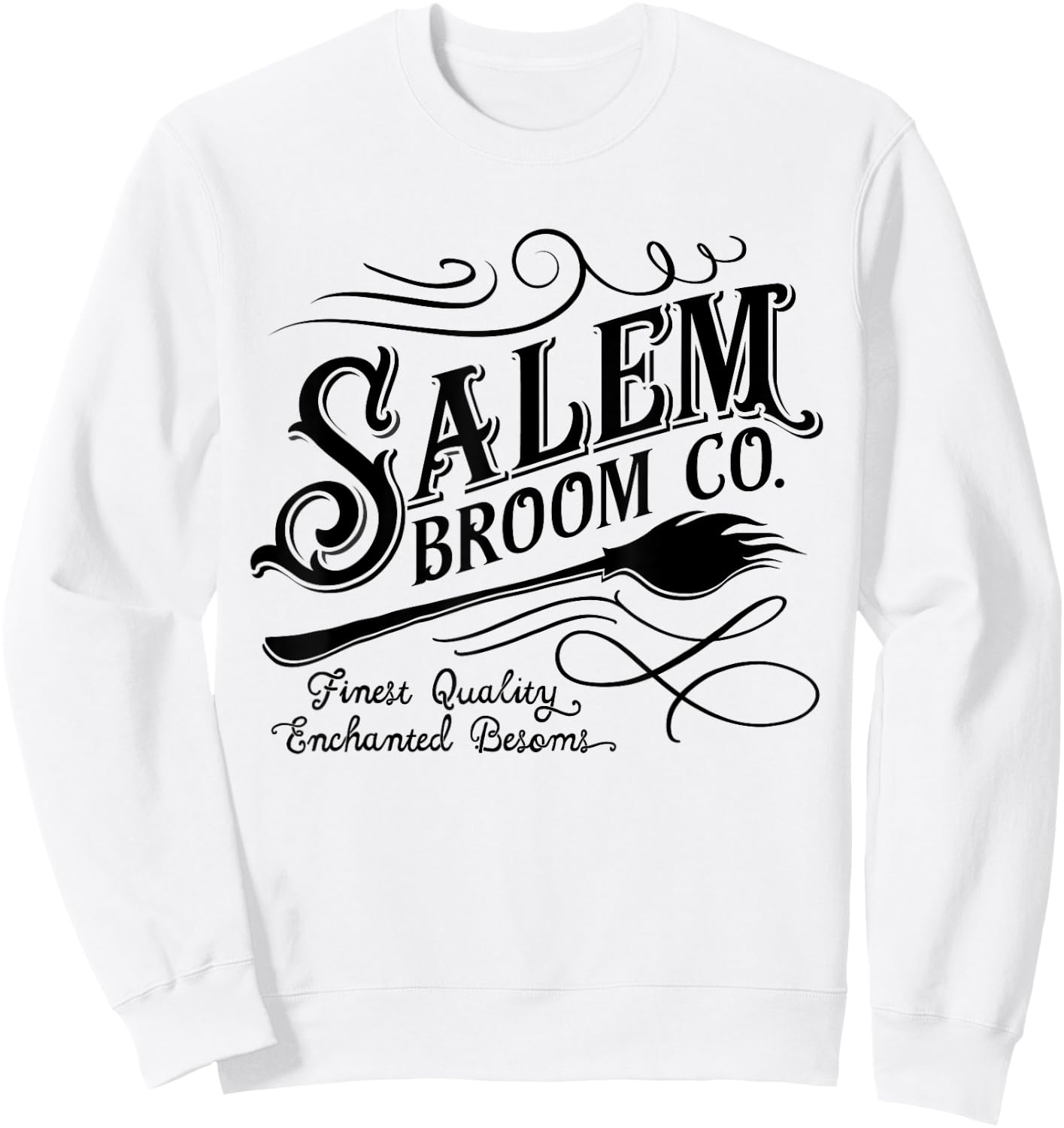 Salem Broom Company est 1692 Halloween Sweatshirt - Sweatshirt | White