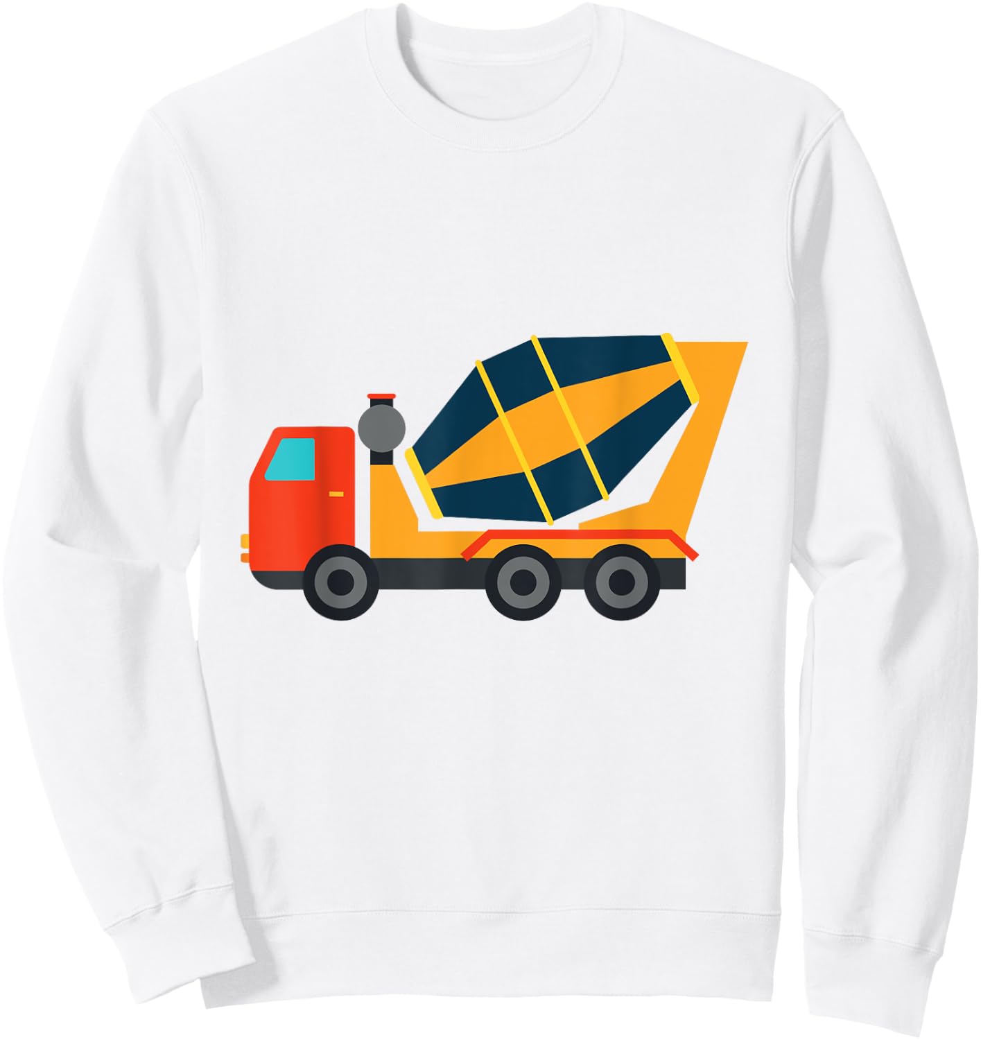 Concrete Mixer Truck for Kids Cement Truck Sweatshirt - Sweatshirt | White