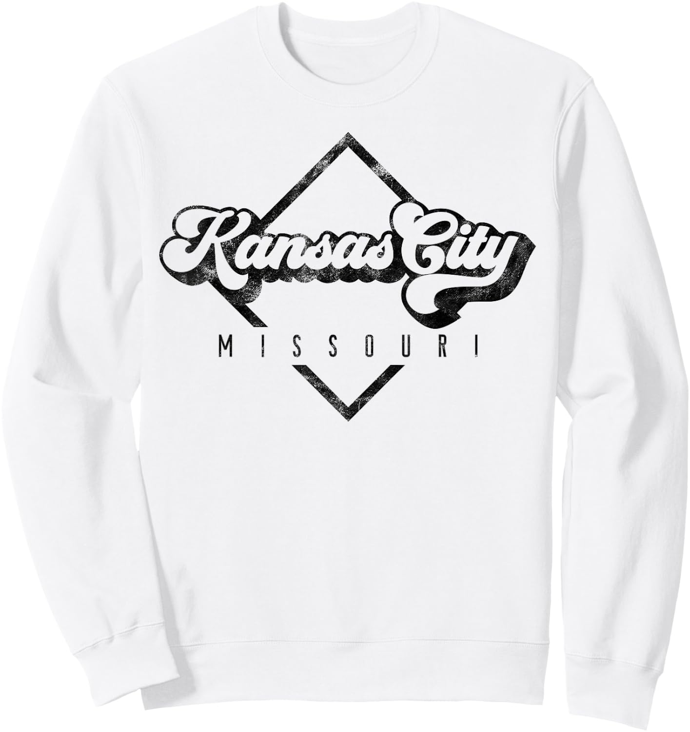 Vintage Kansas City Missouri Distressed Retro 70s 80s Sweatshirt - Sweatshirt | White