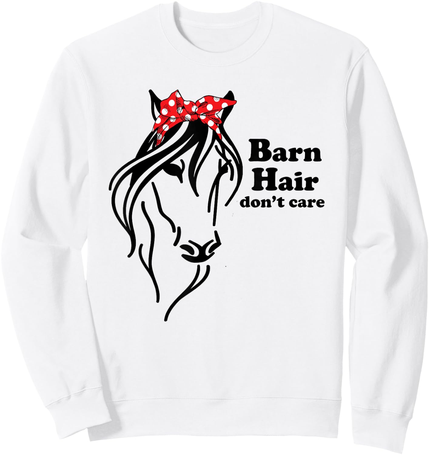 Cute Girls Cowgirls Barn Hair Don't Care Horse Riding Gift Sweatshirt - Sweatshirt | White