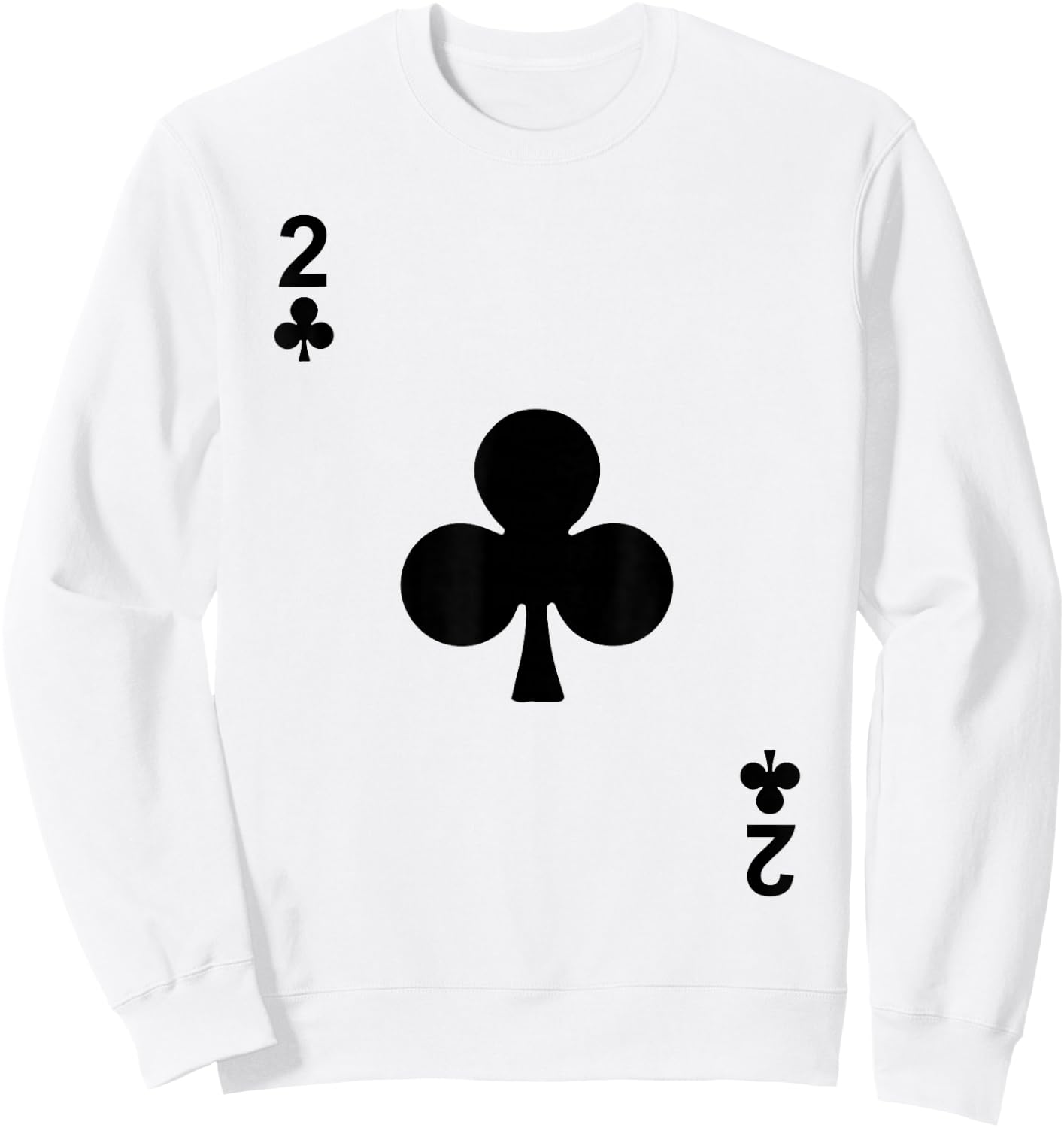 Two of Clubs 2 Blackjack Playing Cards Sweatshirt - Sweatshirt | White