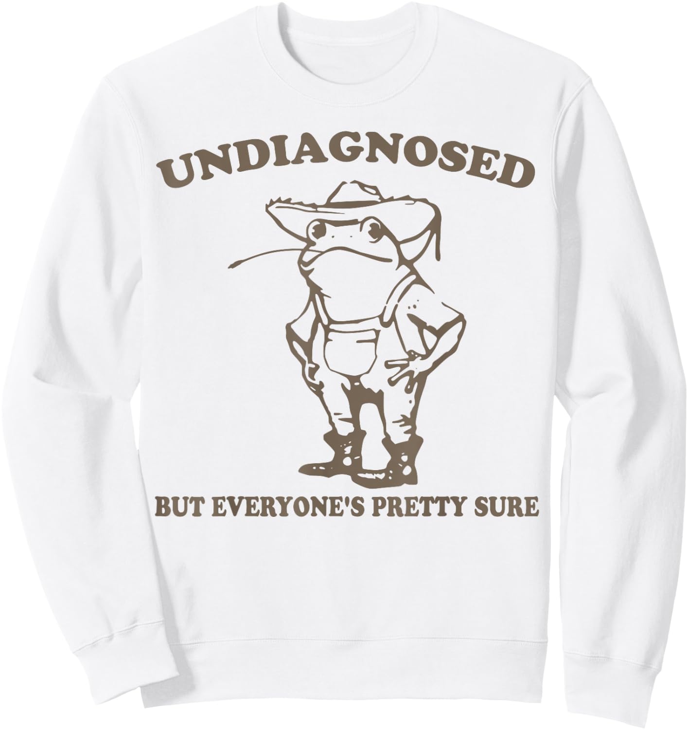 Undiagnosed But Everyone's Pretty Sure Funny Cowboy Frog Sweatshirt - Sweatshirt | White