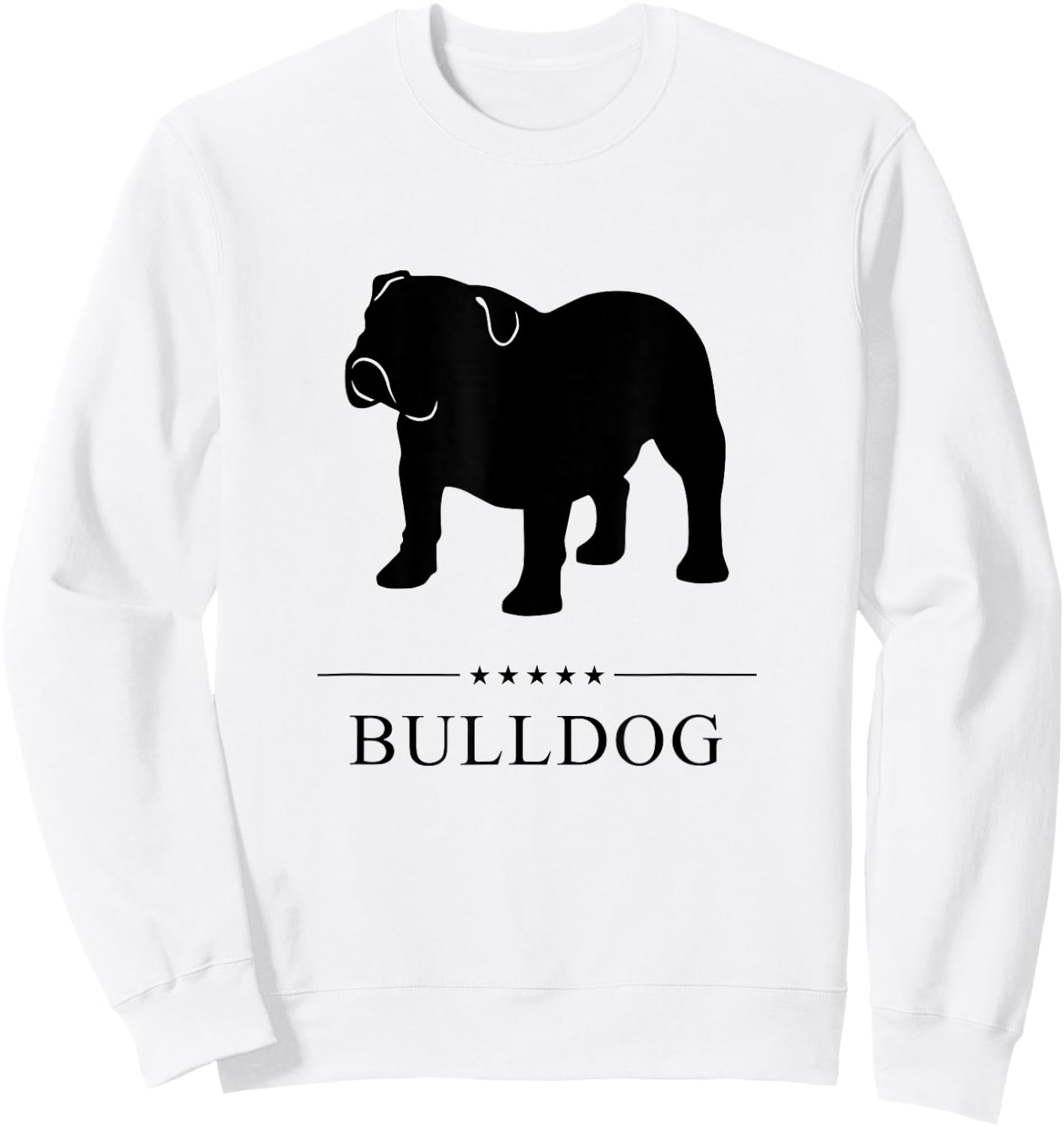 Bulldog Black Silhouette Women Girls Kids Sweatshirt - Sweatshirt | White