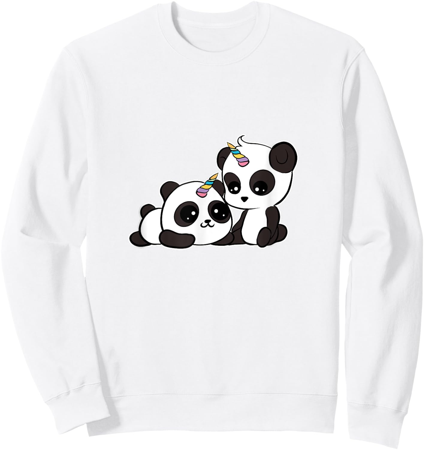 Kawaii Panda Unicorn Pandacorn Lover Sweatshirt - Sweatshirt | White