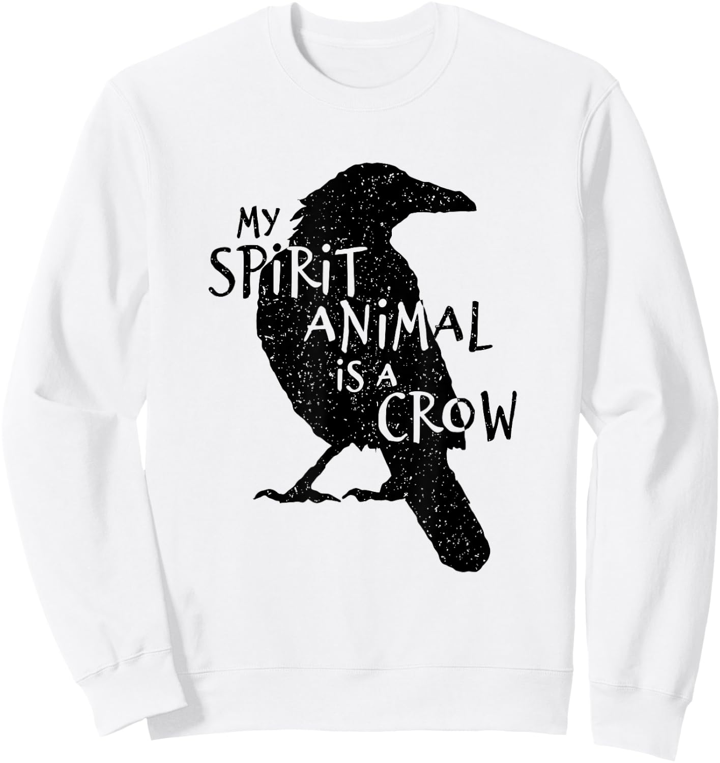 Black Crow Silhouette My Spirit Animal Is A Crow Gothic Bird Sweatshirt - Sweatshirt | White