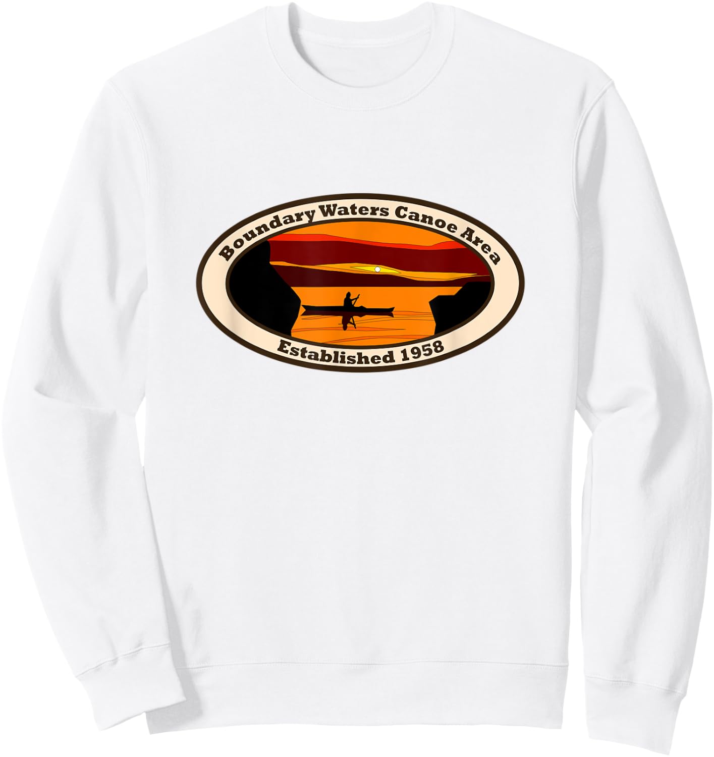 BWCA Boundary Waters Canoe Area Minnesota Sweatshirt - Sweatshirt | White
