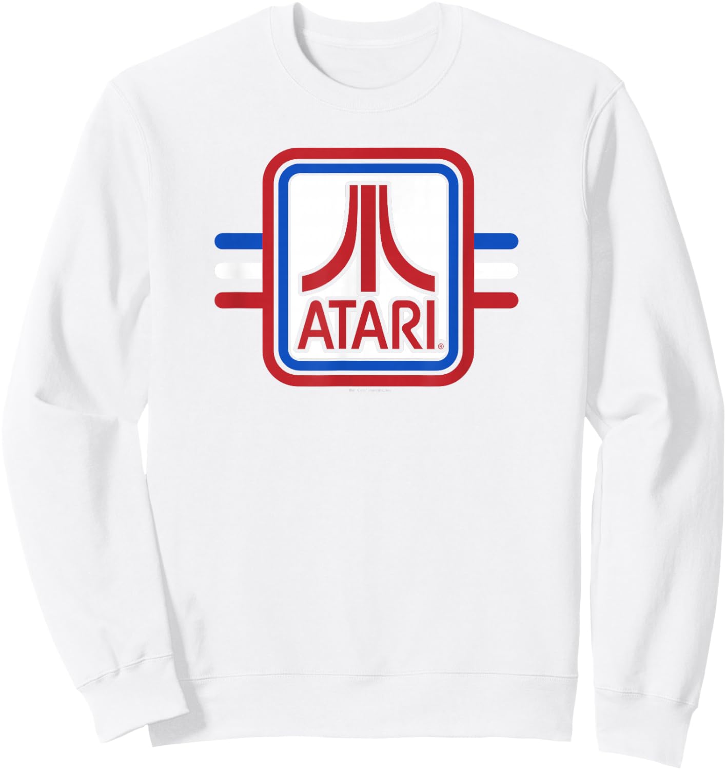 Atari Red White Blue American USA Flag Retro Video Game Sweatshirt - Sweatshirt | White