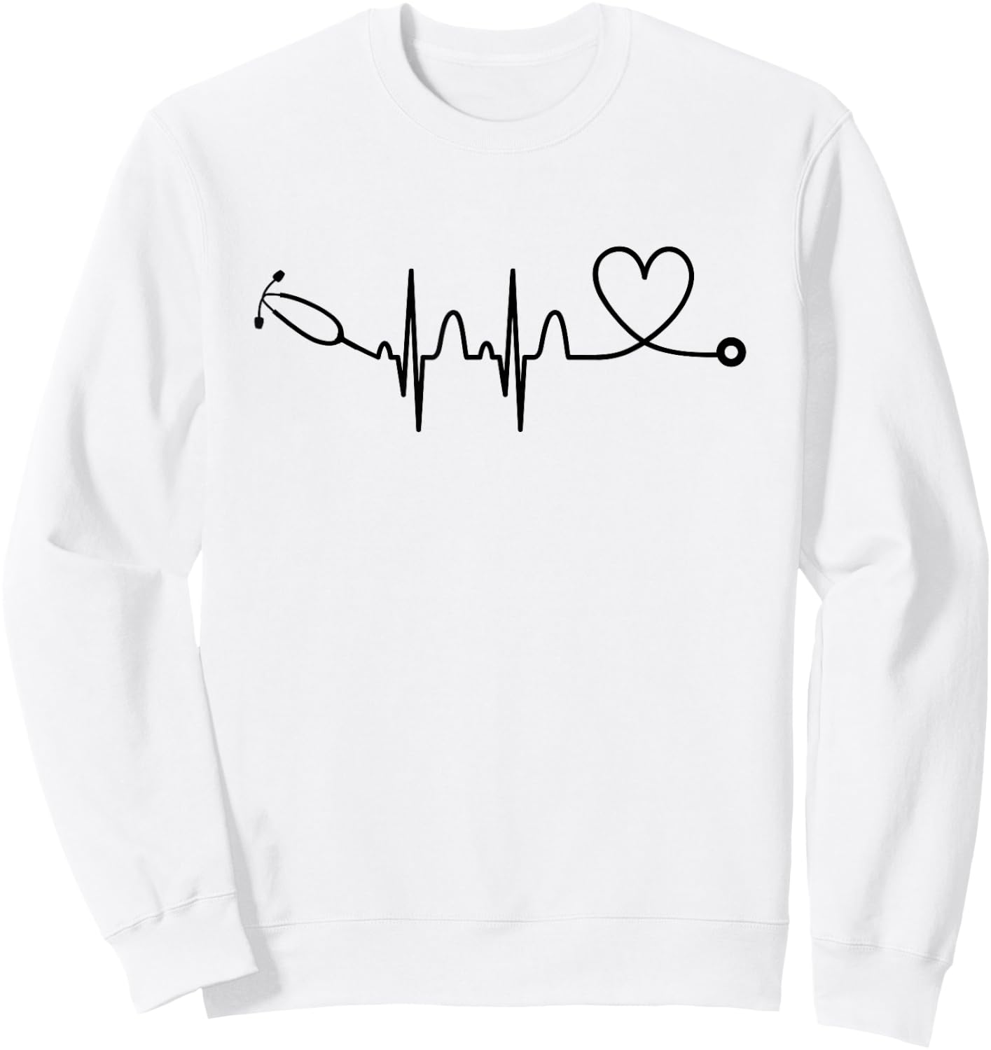 Stethoscope Heartbeat - Stethoscope Gift Doctor & Nurse Sweatshirt - Sweatshirt | White