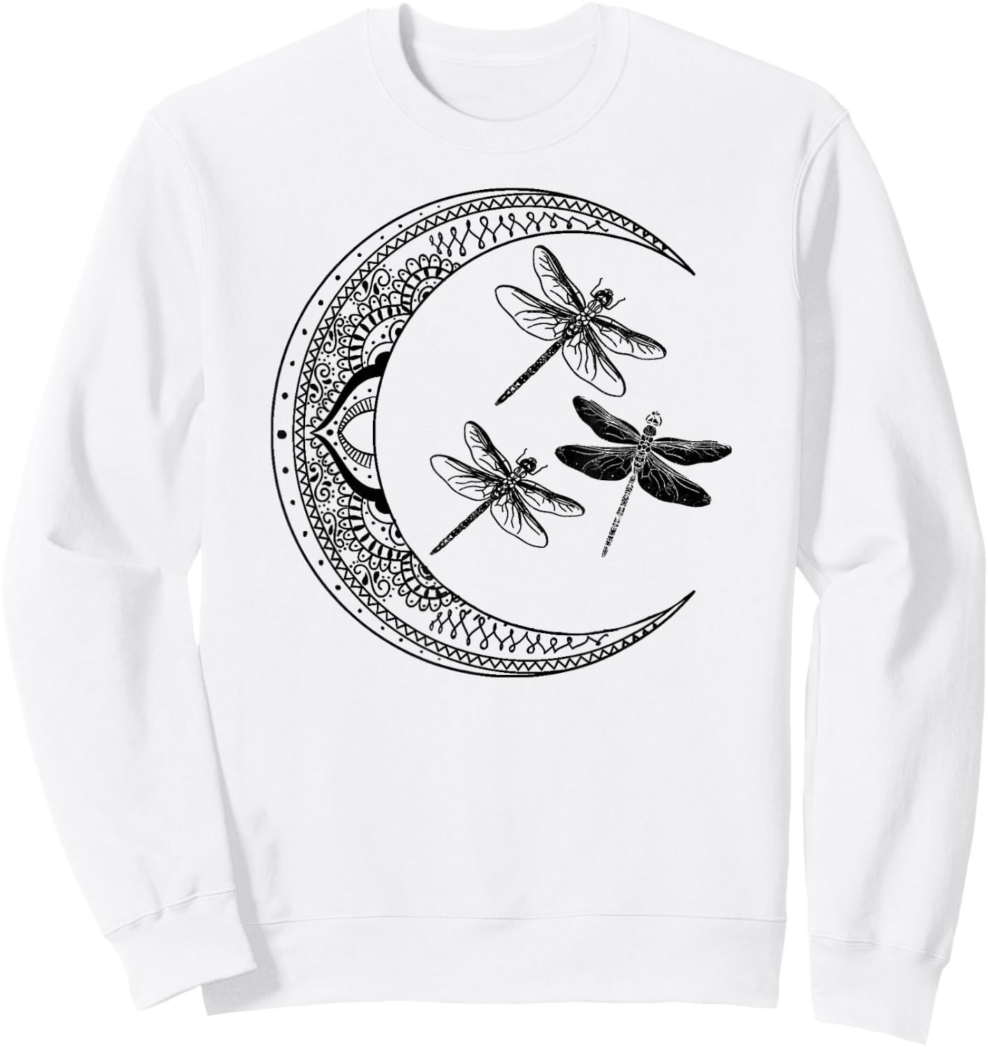 Mandala Dragonfly Gothic Dragonflies Sweatshirt - Sweatshirt | White