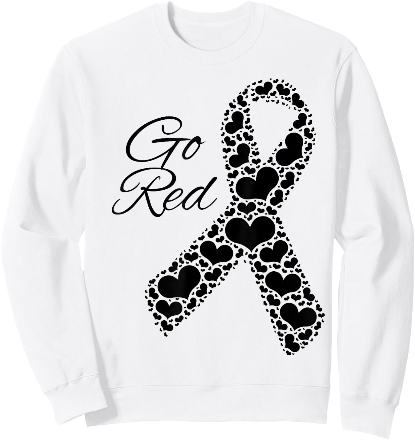 Heart Health Month February Heart Health American Sweatshirt - Sweatshirt | White