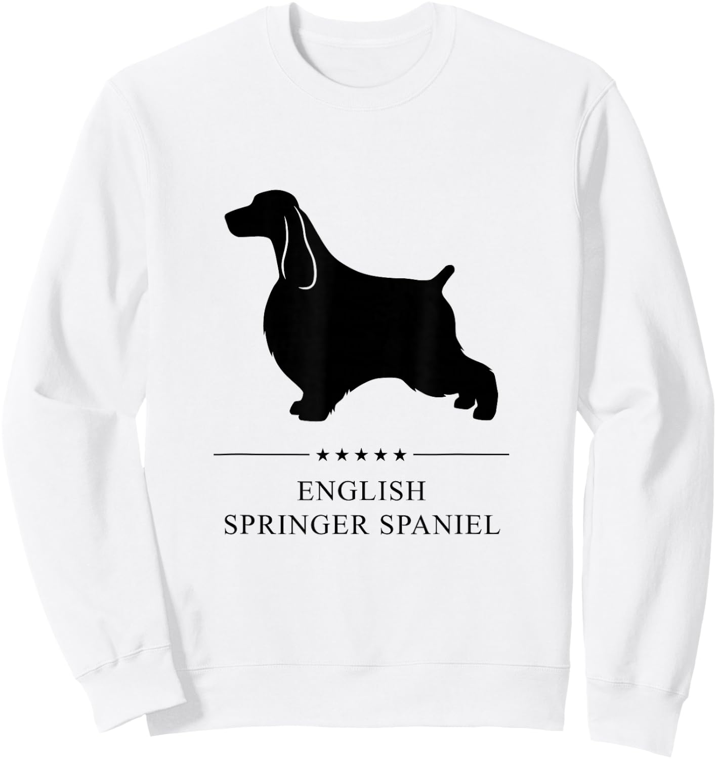 English Springer Spaniel Black Silhouette Sweatshirt - Sweatshirt | White