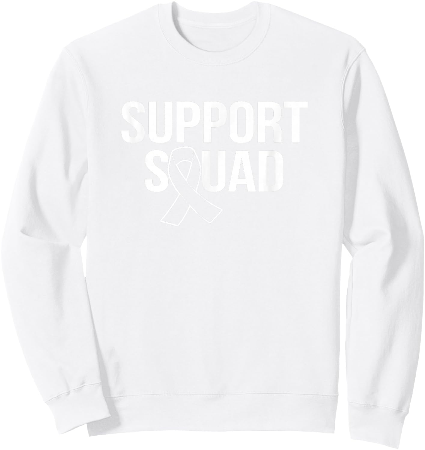 Support Squad Breast Cancer Awareness Month Pink Sweatshirt - Sweatshirt | White