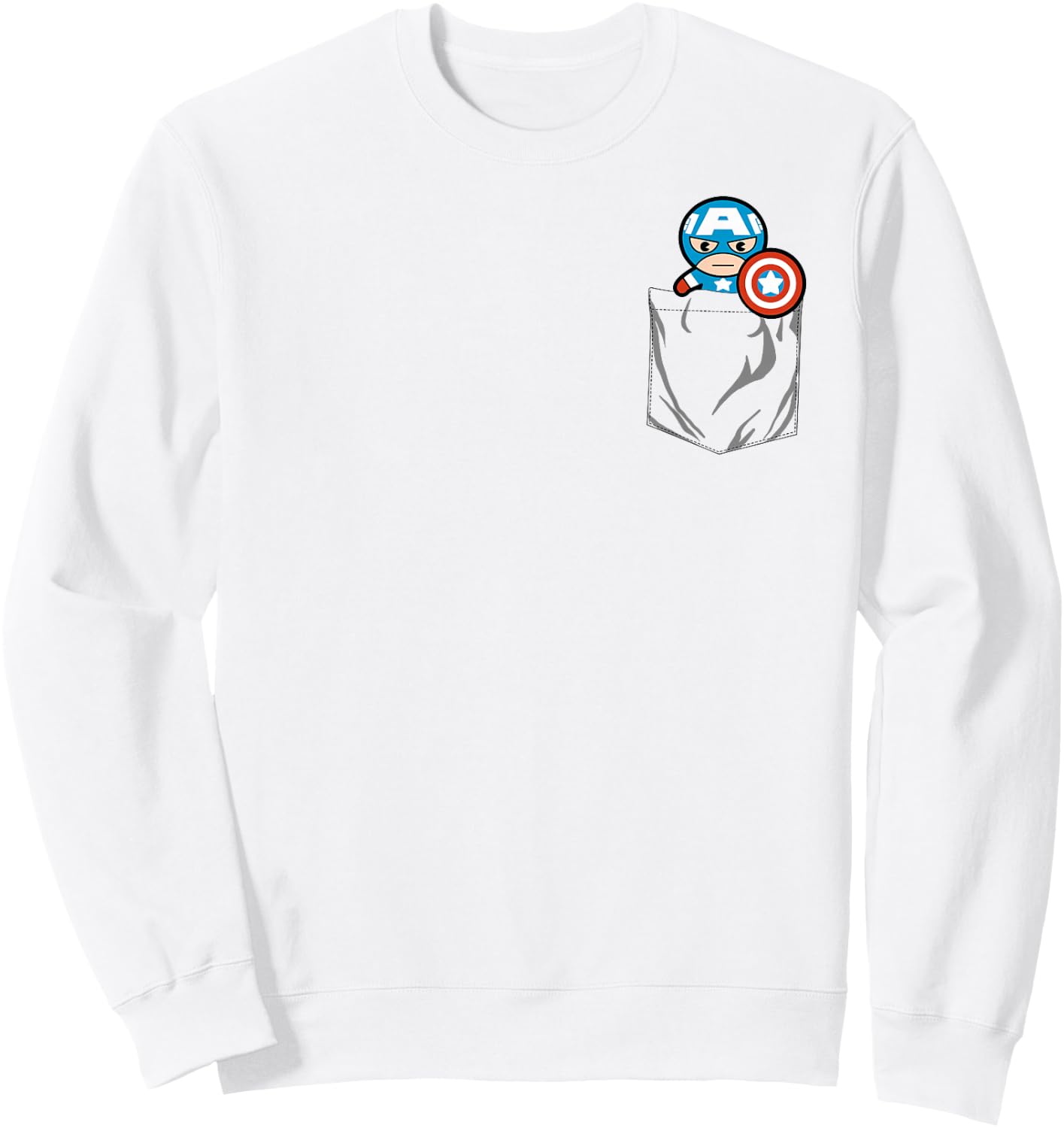 Marvel Captain America Left chest Pocket Graphic Sweatshirt - Sweatshirt | White