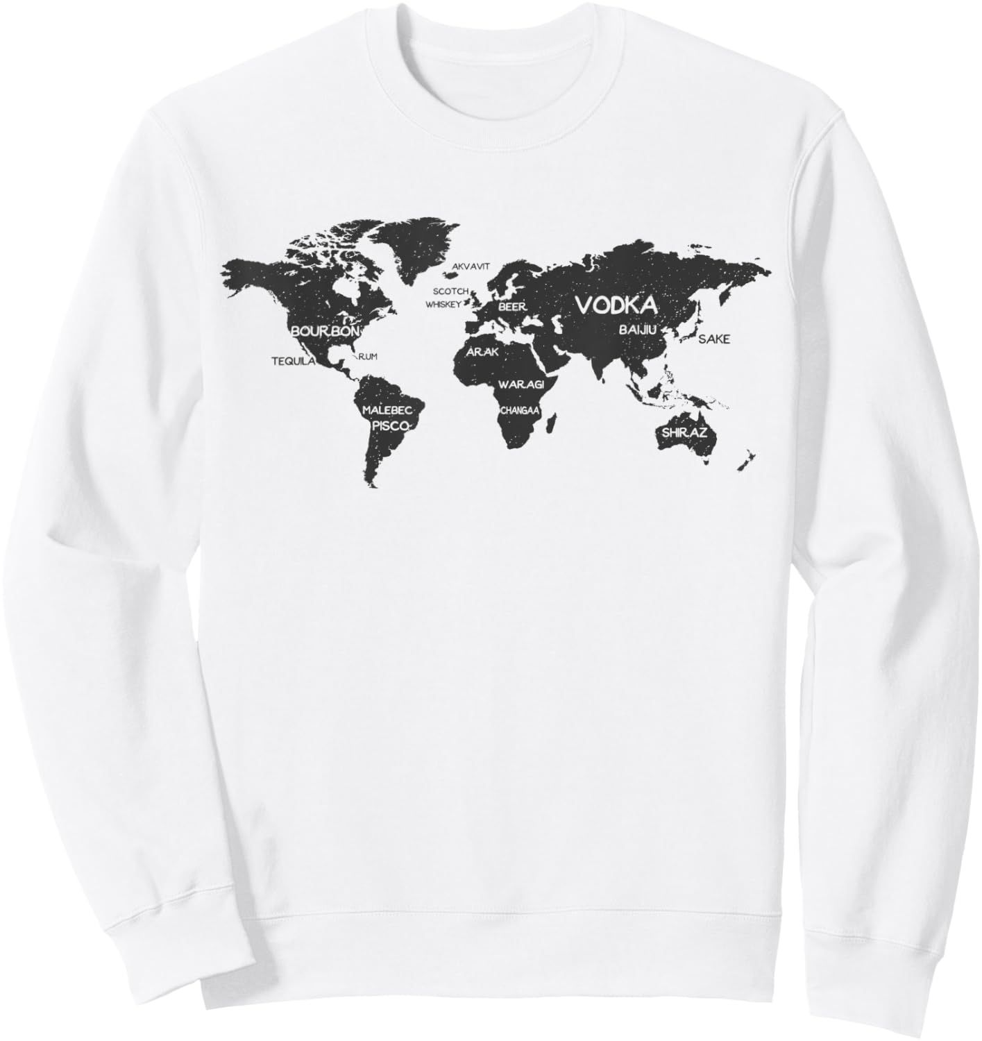 International Alcohol Map Drinking Around the World Sweatshirt - Sweatshirt | White