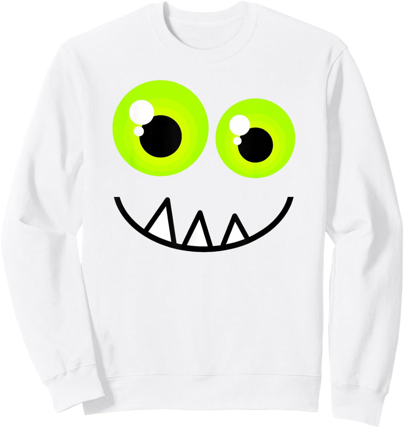 Cute One Eyed Monster Face Green Eyes Halloween Costume Sweatshirt - Sweatshirt | White