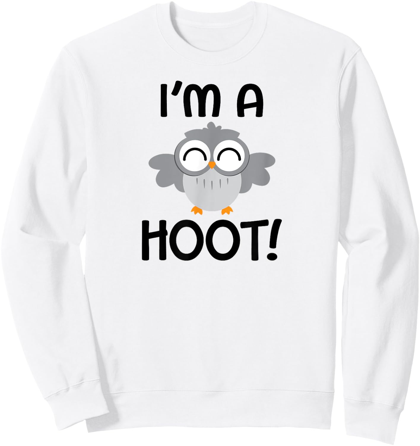 I'm A Hoot! Happy Little Owl Pun Sweatshirt - Sweatshirt | White