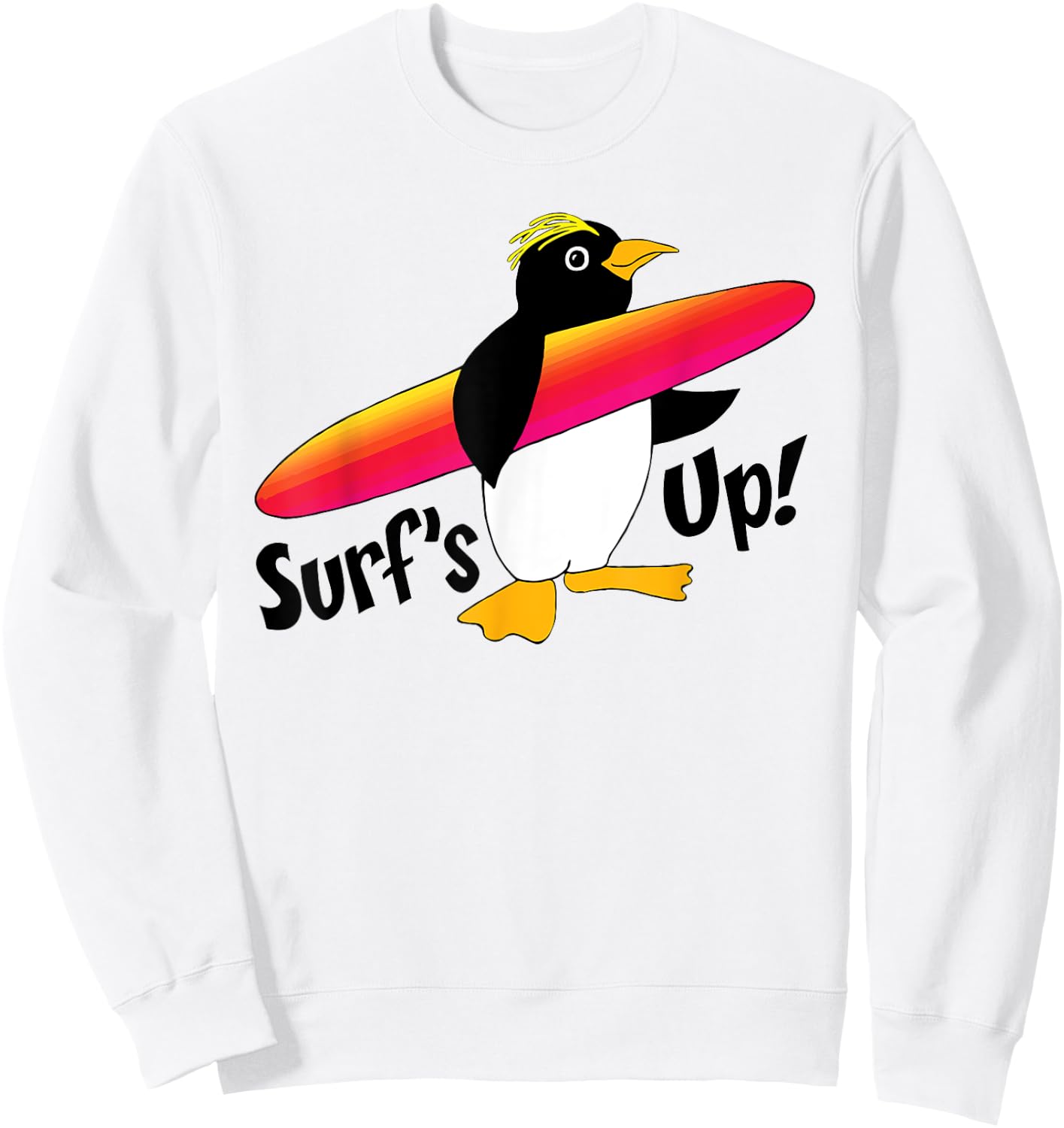 Cute Surfer Penguin Sweatshirt - Sweatshirt | White